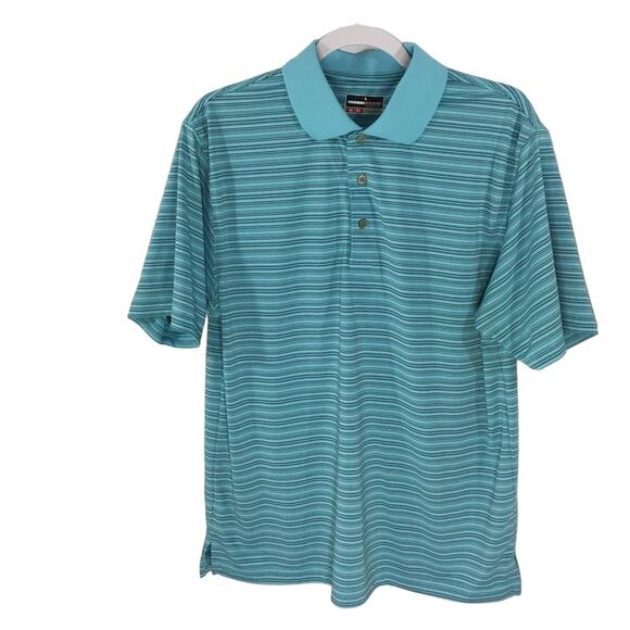Grand Slam Performance Men's Short Sleeve Striped Polo Size Medium - Picture 1 of 6